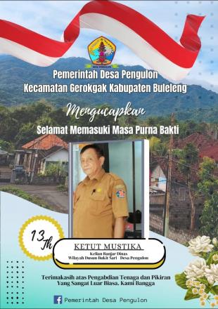 Tokok Mantan Kelian Banjar Dinas Bukit Sari